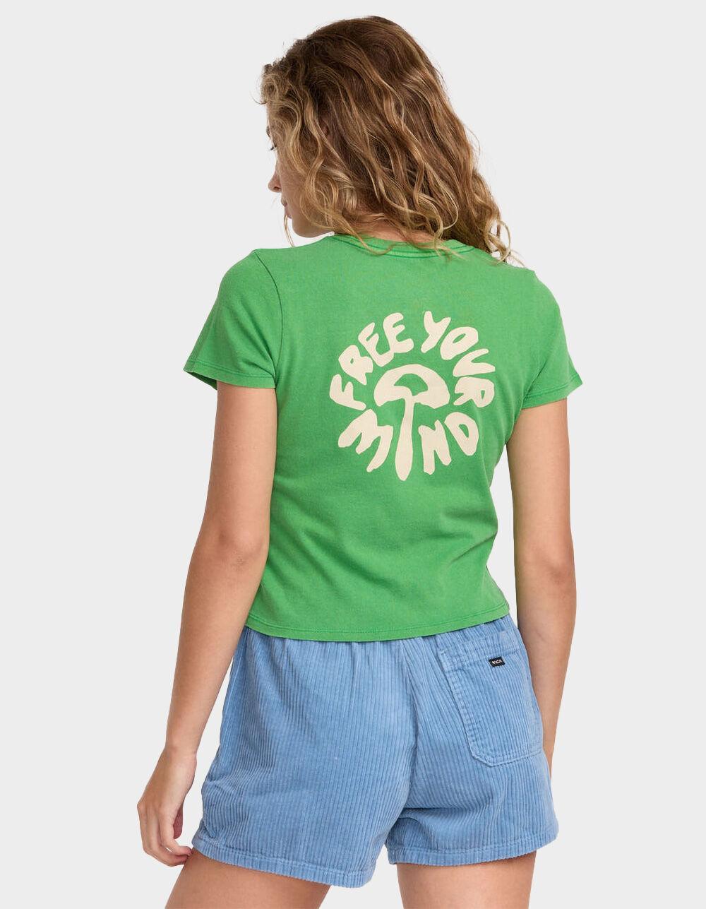 RVCA 411 Womens Fitted Baby Tee - GREEN Product Image