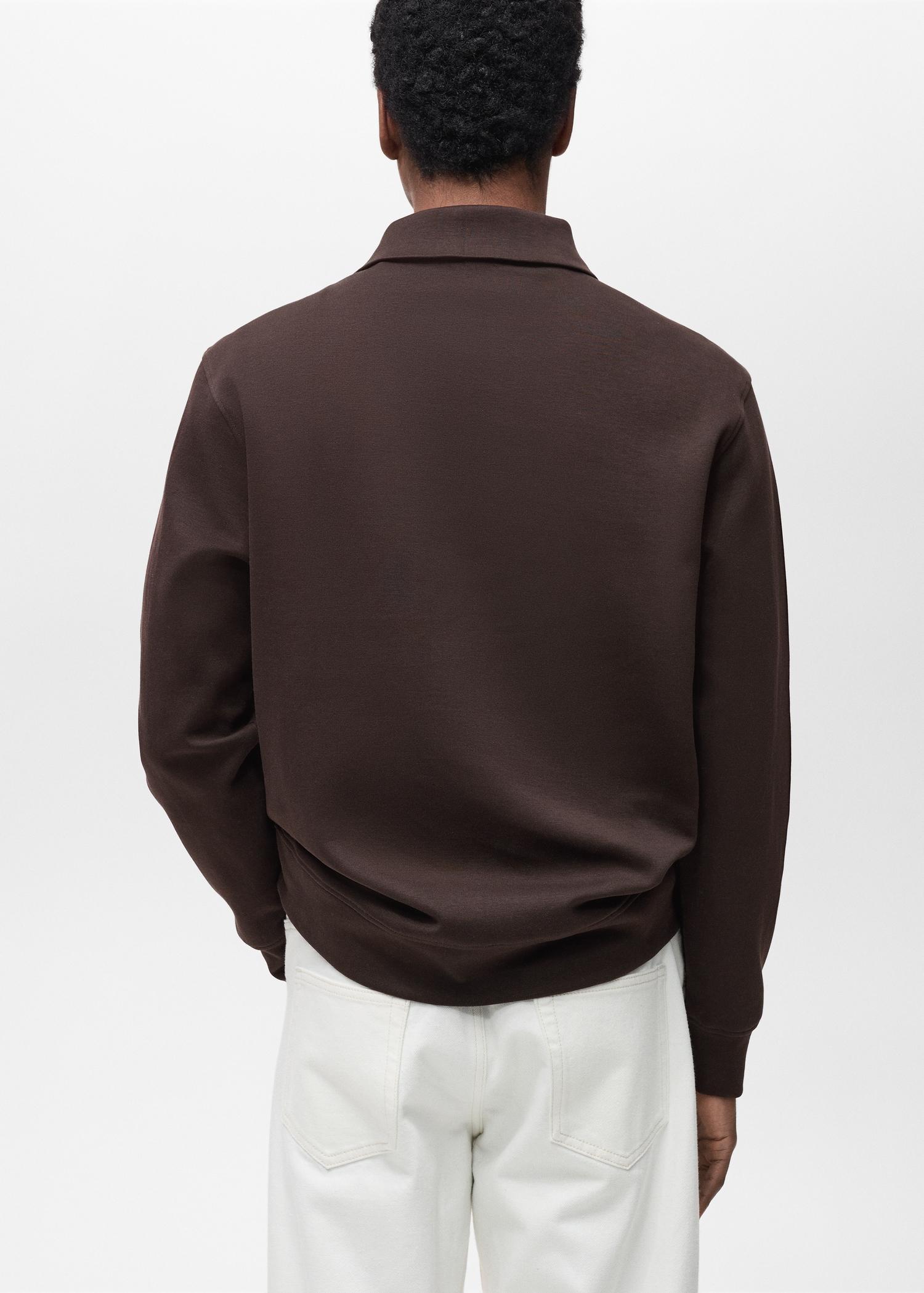 Regular-fit cotton sweatshirt with zipper - Men | MANGO USA Product Image