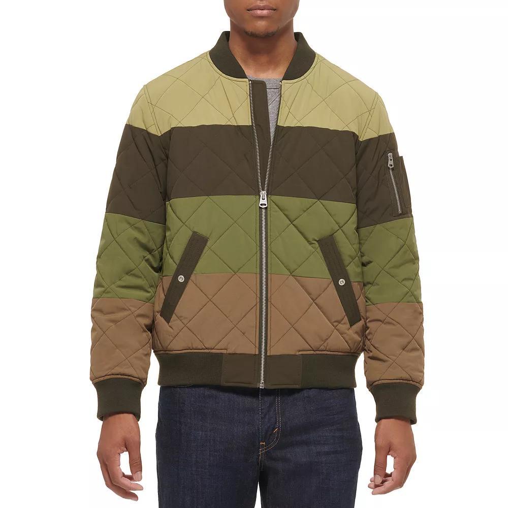 Mens Levis Diamond Quilted Bomber Jacket Brown Brown Product Image