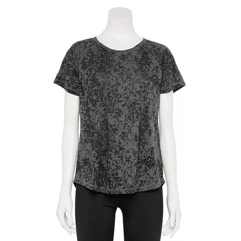 Women's Tek Gear® Core Raglan Tee, Size: Large, Black Burnout Product Image
