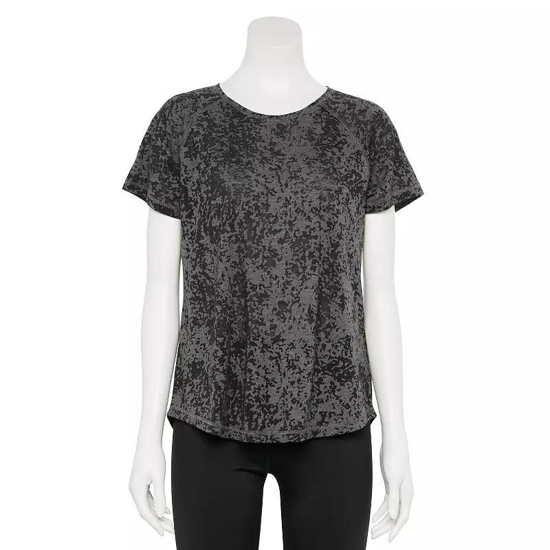 Women's Tek Gear® Core Raglan Tee, Size: Large, Black Burnout Product Image