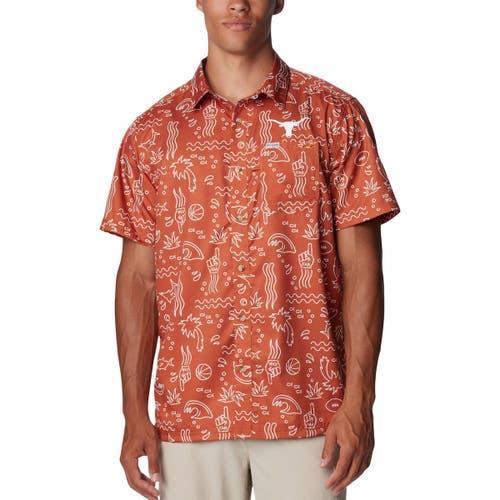 Men's Columbia Texas Orange Texas Longhorns Super Slack Tide Omni-Wick Button-Up Shirt, Size: Medium, Team Product Image