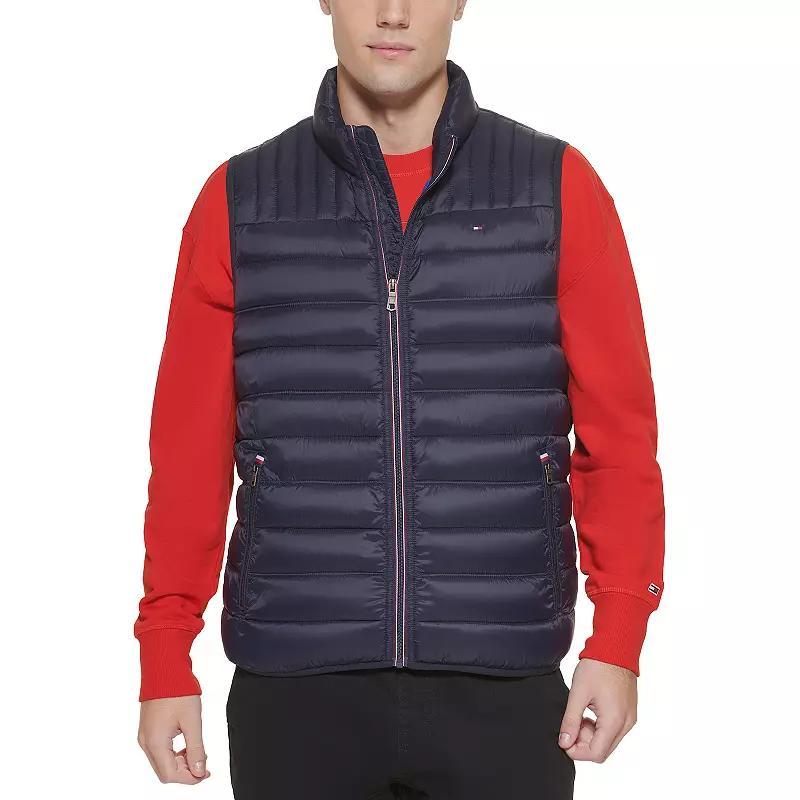 Big & Tall Tommy Hilfiger Quilted Vest, Men's, Size: 3XB, Black Red Combo Product Image