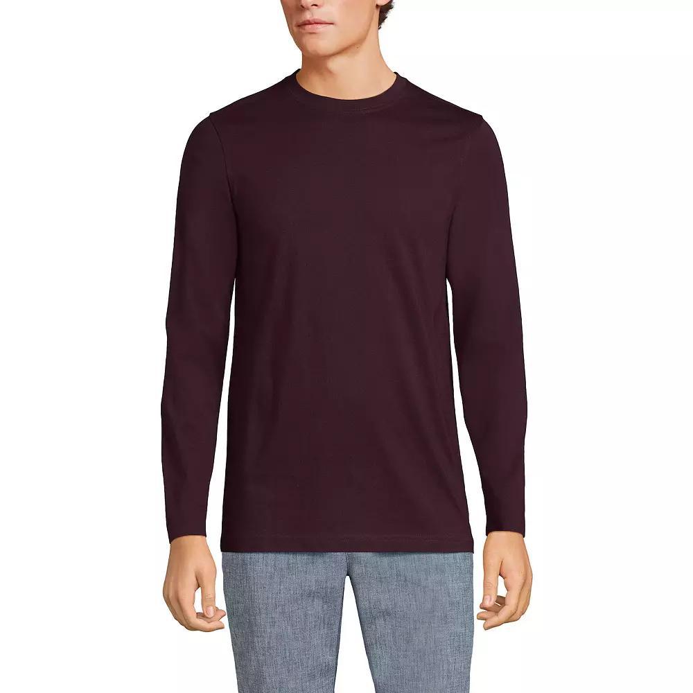 Big & Tall Lands' End Supima Crewneck Tee, Men's, Size: Large Tall, Pale Grey Blue Product Image