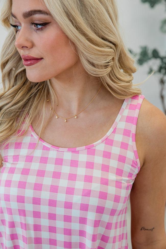 Classic Cuddly Bamboo Pink Gingham Tank Set SALE Product Image
