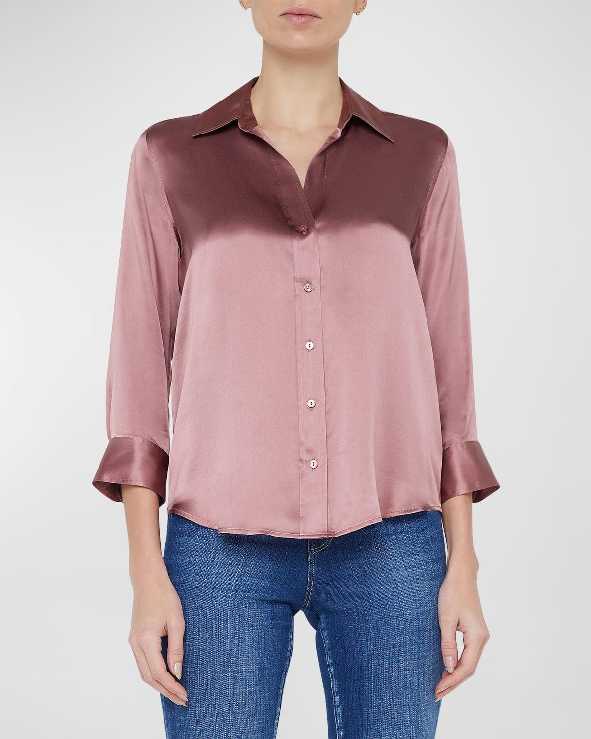 LAgence Dani Silk Charmeuse Blouse Product Image