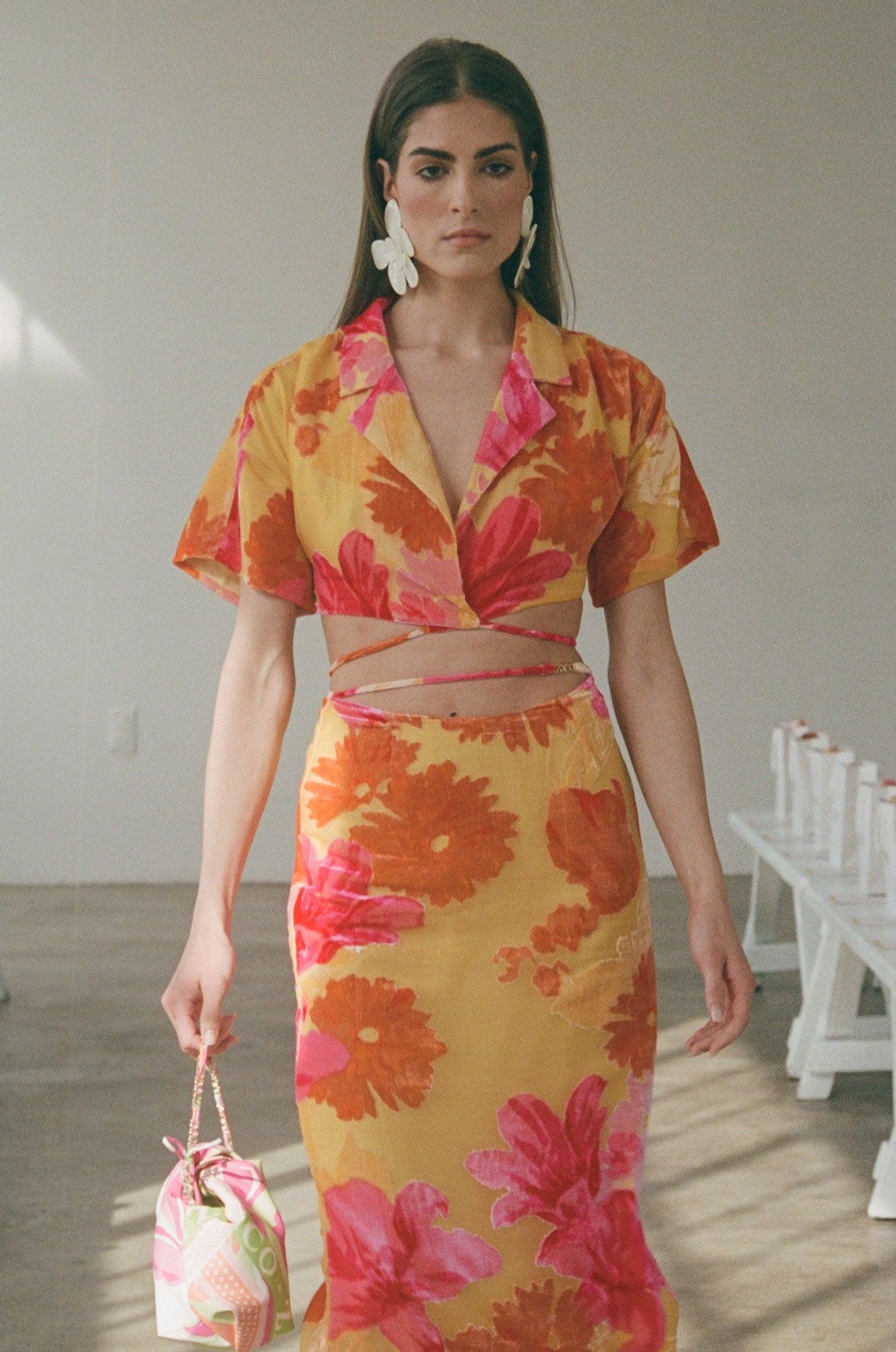 Sorrenta Midi Skirt - Floreale Sunny Product Image