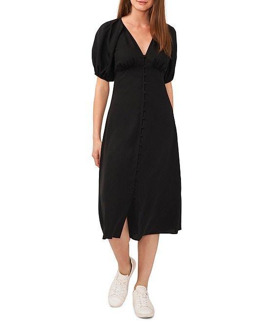 Chelsea & Violet Puff Sleeve Button Front Dress Product Image