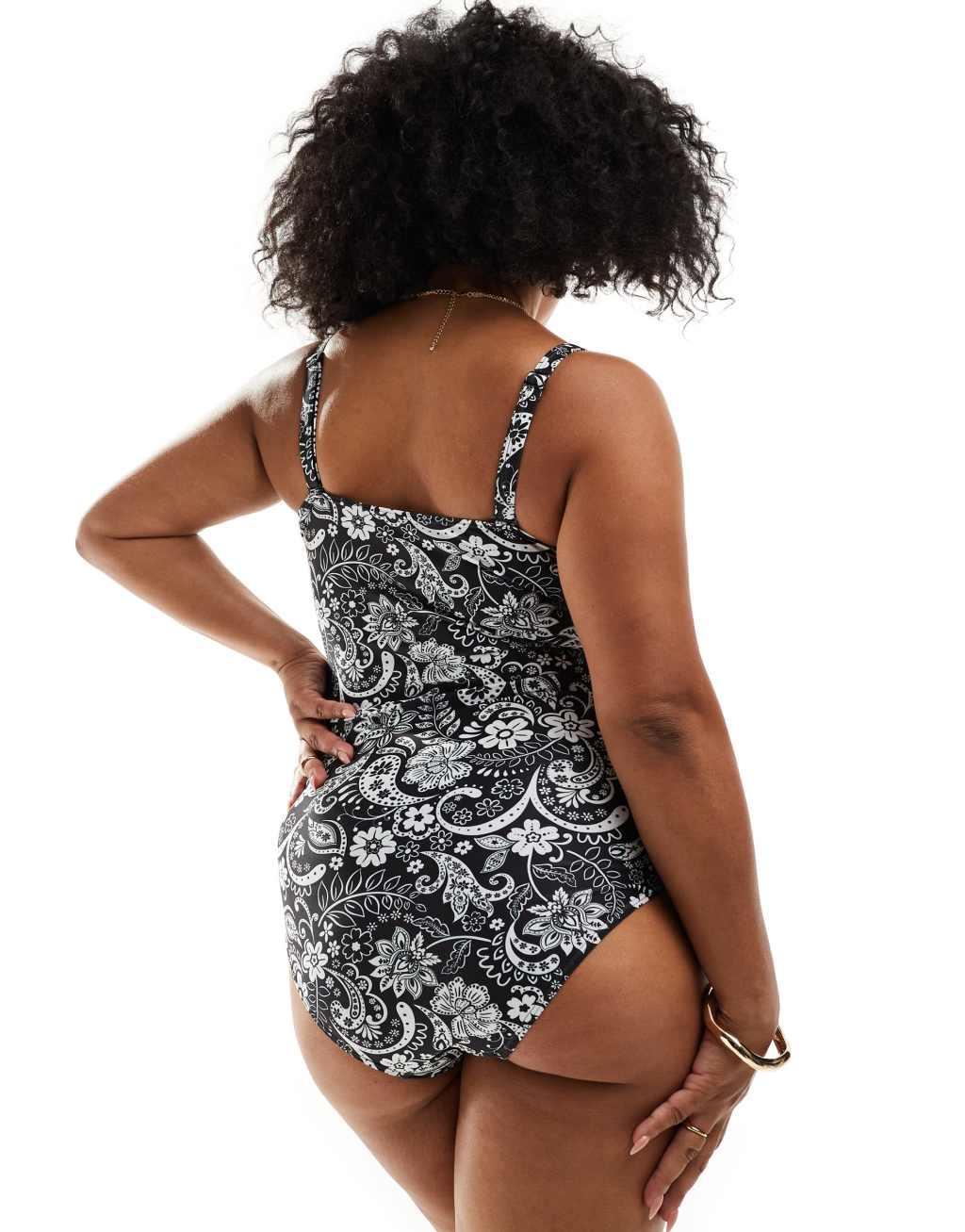 Yours swimsuit in paisley print Product Image