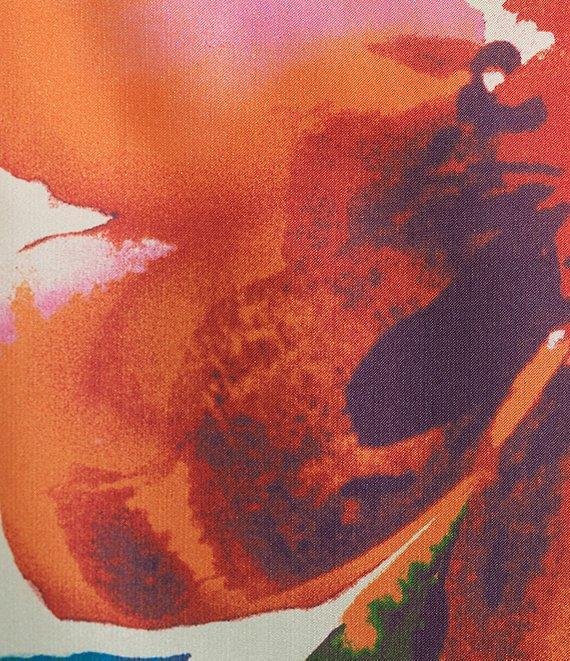 Honey & Sparkle Woven Large Floral Printed Satin Spaghetti Strap Hanky Hem Top Product Image