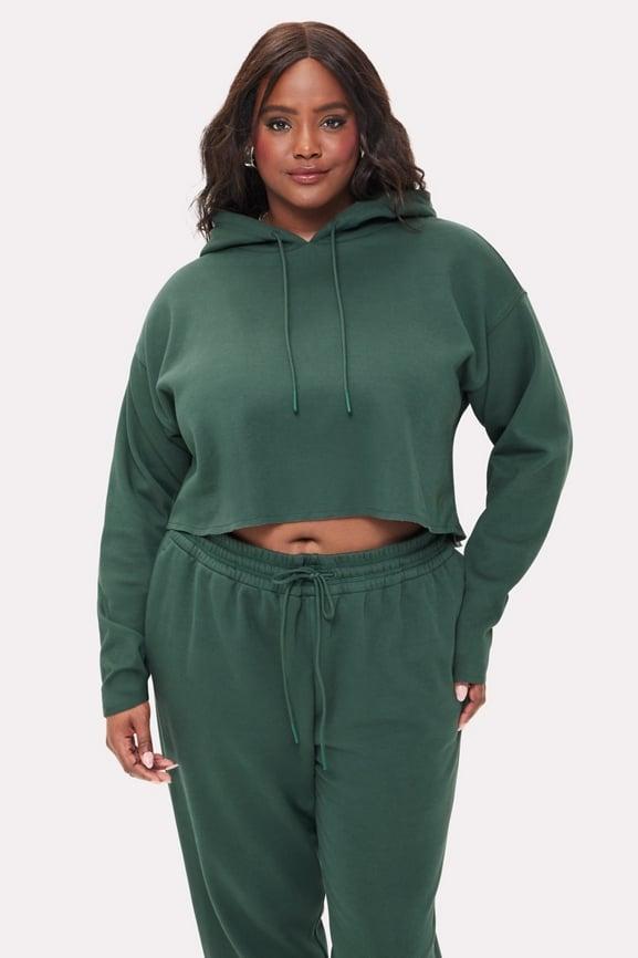 Cozy Fleece Everyday Cropped Hoodie Product Image