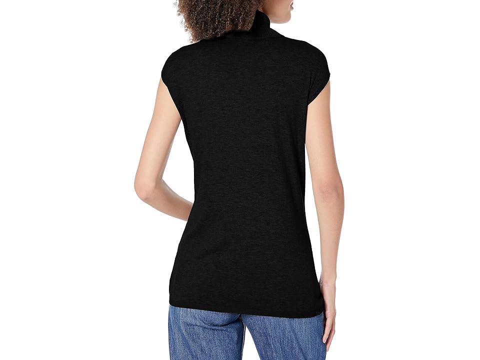 NIC+ZOE Sleeveless Turtleneck Sweater Tee Onyx) Women's Clothing Product Image