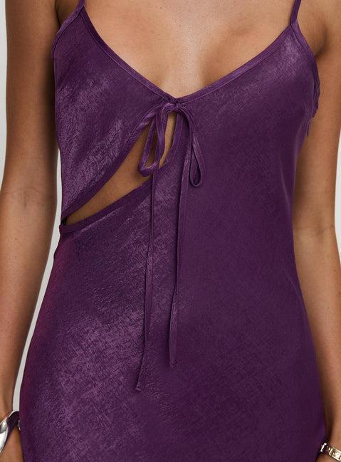 Linger Bias Cut Maxi Dress Purple Product Image