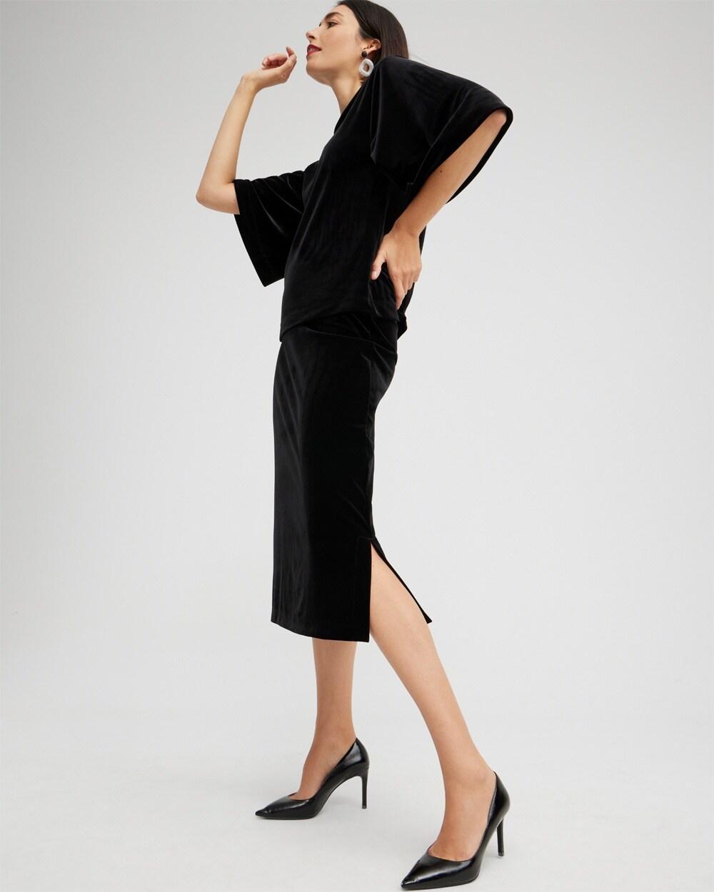 Travelers Collection Velvet Midi Skirt Product Image