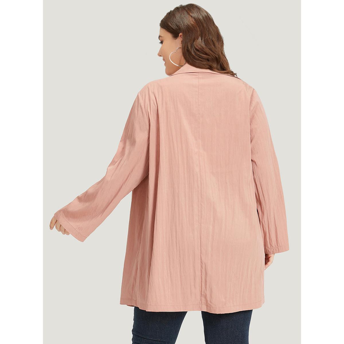 Plus Size Plain Lapel Collar Asymmetrical Tab Sleeve Coat Women Rouge Casual Plain Loose Ladies Dailywear Winter Coats BloomChic 18-20/2X Product Image