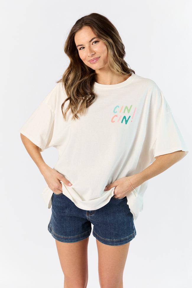 Cin Cin! Off White Hyfve Oversized Graphic Tee Product Image