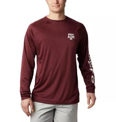 Men's Columbia Maroon Texas A&M Aggies Big & Tall Terminal Tackle Omni-Shade Long Sleeve Raglan T-Shirt, Size: 4XLT, Red Product Image