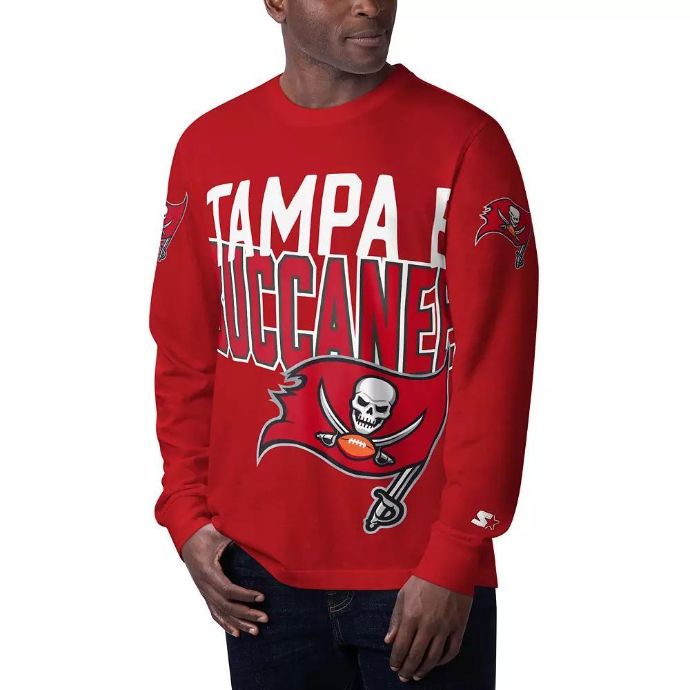 Men's Starter Red Tampa Bay Buccaneers Clutch Hit Long Sleeve T-Shirt, Size: Medium Product Image