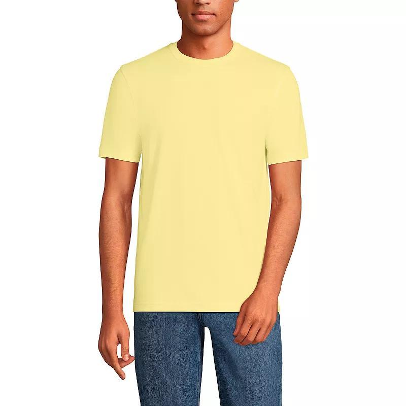 Men's Lands' End Supima Crewneck Tee, Size: Large, Grey Blue Stripe Product Image