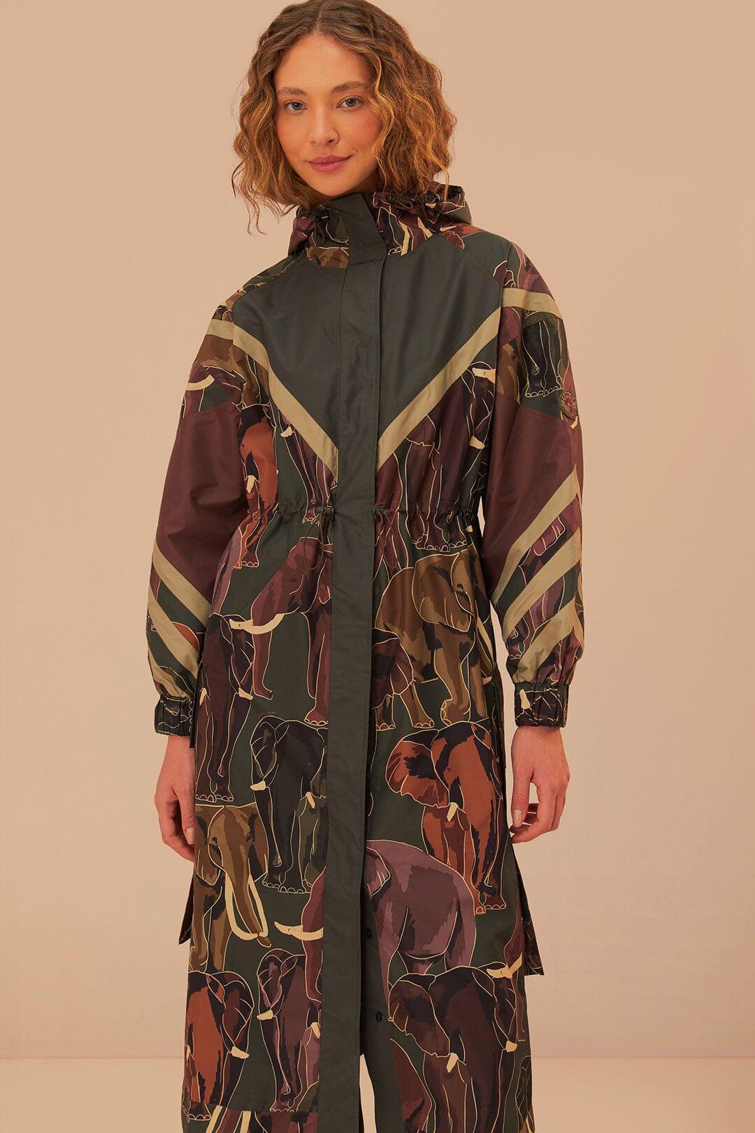 Elephants Maxi Raincoat, ELEPHANTS MIX / L Product Image