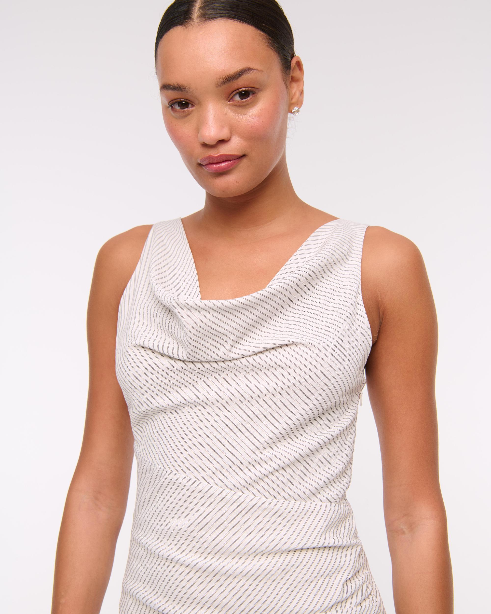 Cowl Neck Draped Mini Dress Product Image
