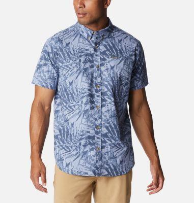 Men's Columbia Rapid Rivers™ Printed Button-Down Shirt, Size: Small, Blue Deserted Product Image