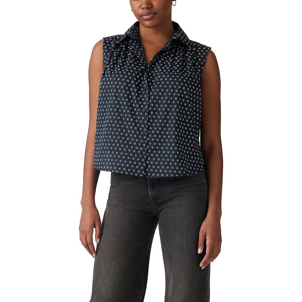 Women's Levi's® Gracen Sleeveless Blouse, Size: XL, Livia Dot Blue Blazer Product Image