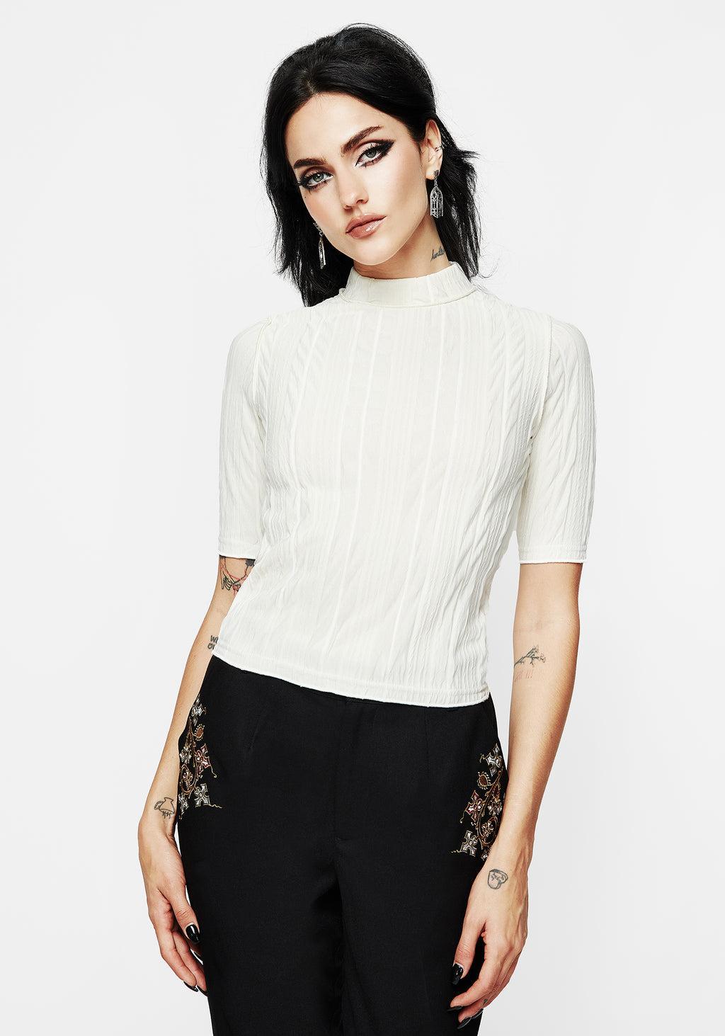 Marsh Lettuce Hem Jersey Crop Top Product Image