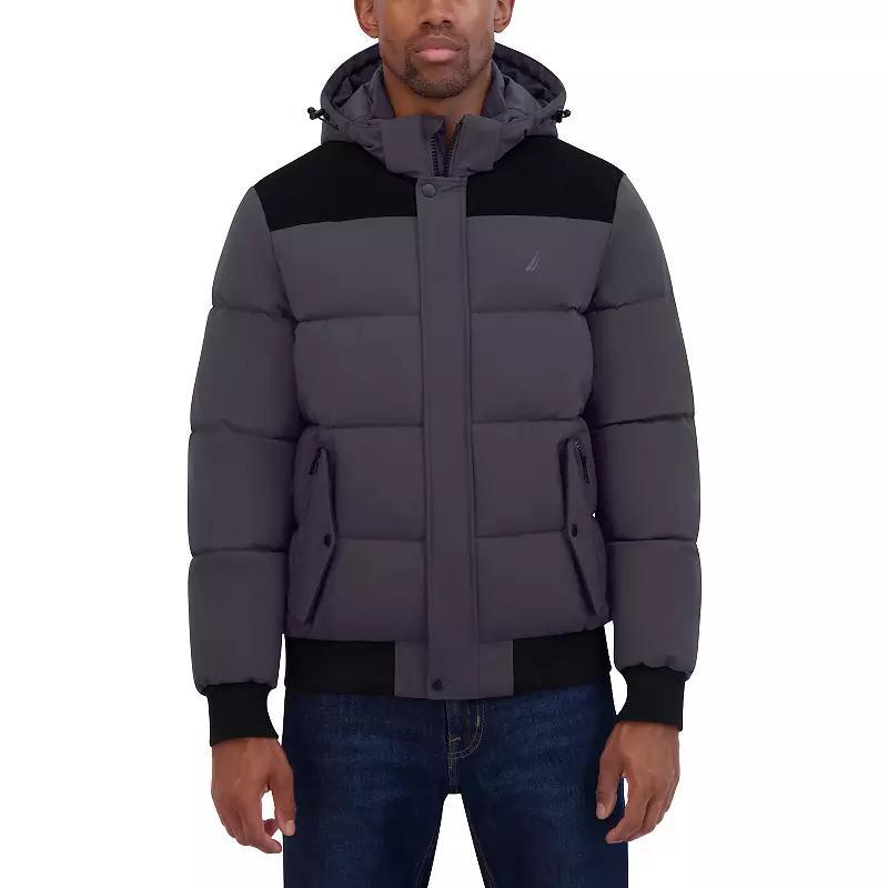 Mens Nautica Mixed Media Bomber Jacket Product Image