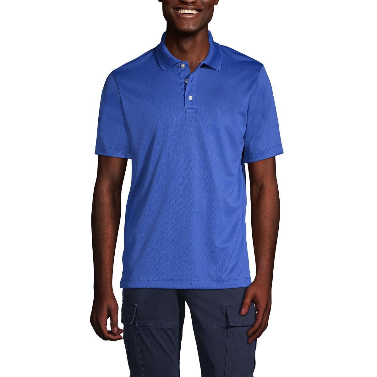 Men's Tall Lands' End School Uniform Solid Active Polo, Size: Large Tall, Harbor Gray Product Image