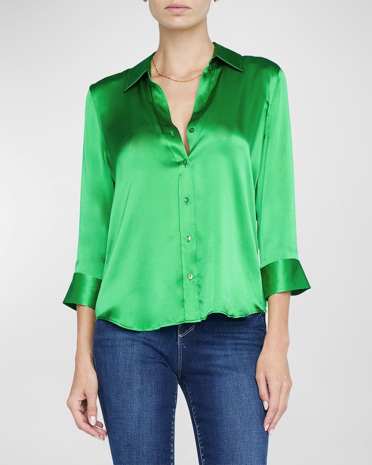 LAgence Dani Silk Charmeuse Blouse Product Image
