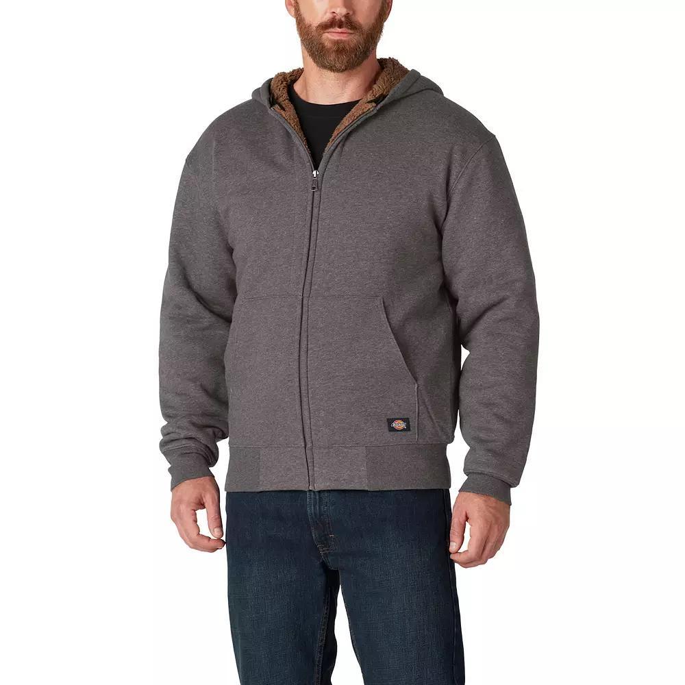 Men's Dickies Fleece-Lined Zip-Front Hoodie, Size: XL, Dark Grey Grey Product Image