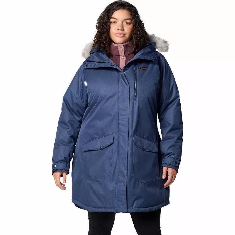 Plus Size Columbia Suttle Mountain Faux Fur Insulated Jacket, Women's, Size: 2XL, Old Stone Green Product Image