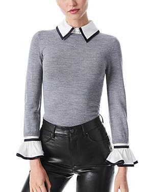 Justina Woven Combo Long-Sleeve Pullover Product Image