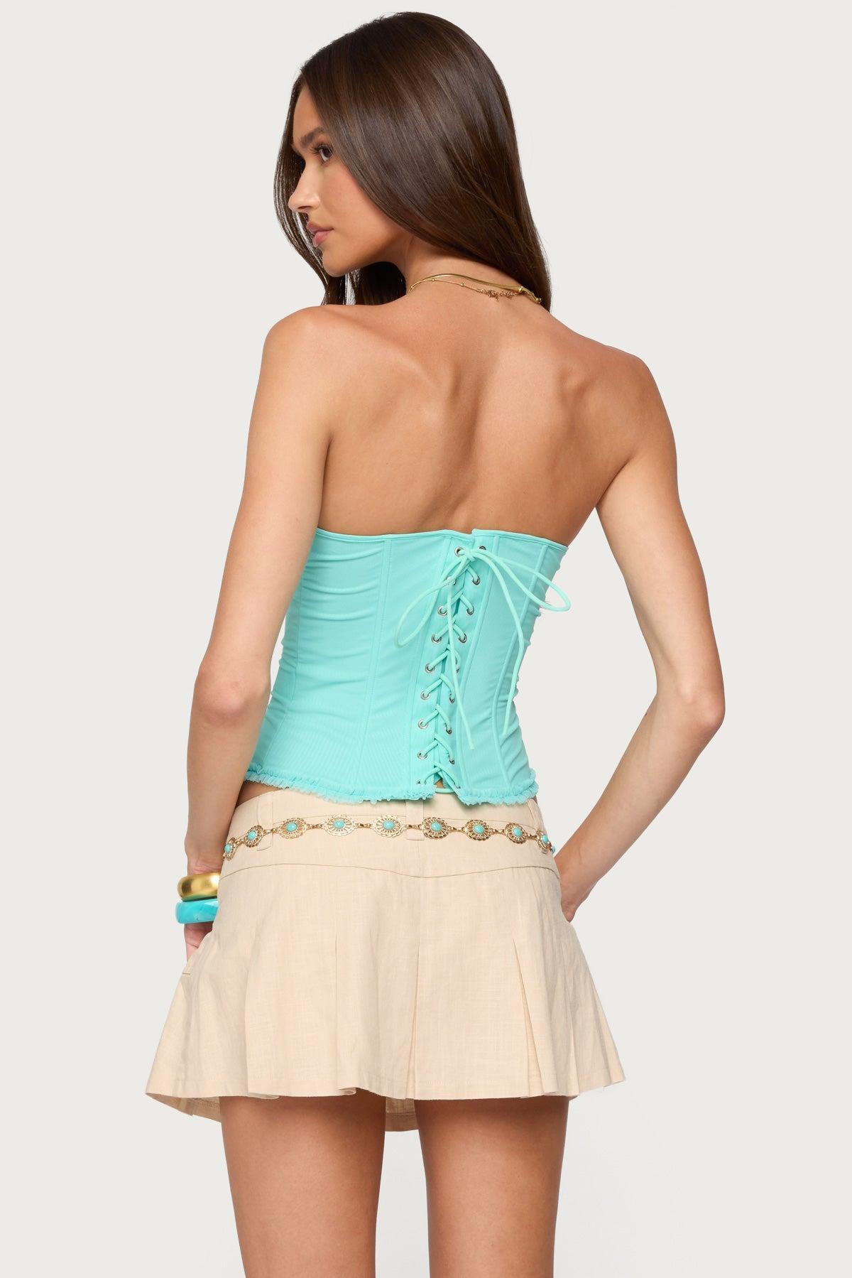 Deirdre Mesh Lace Up Corset Product Image