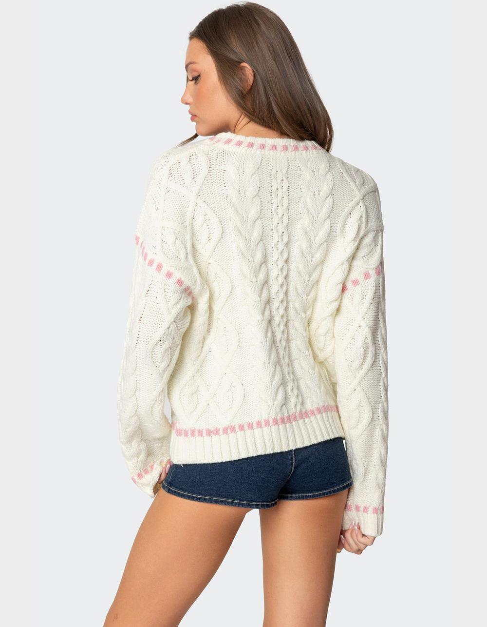 EDIKTED Eleni Cable Knit Sweater Product Image