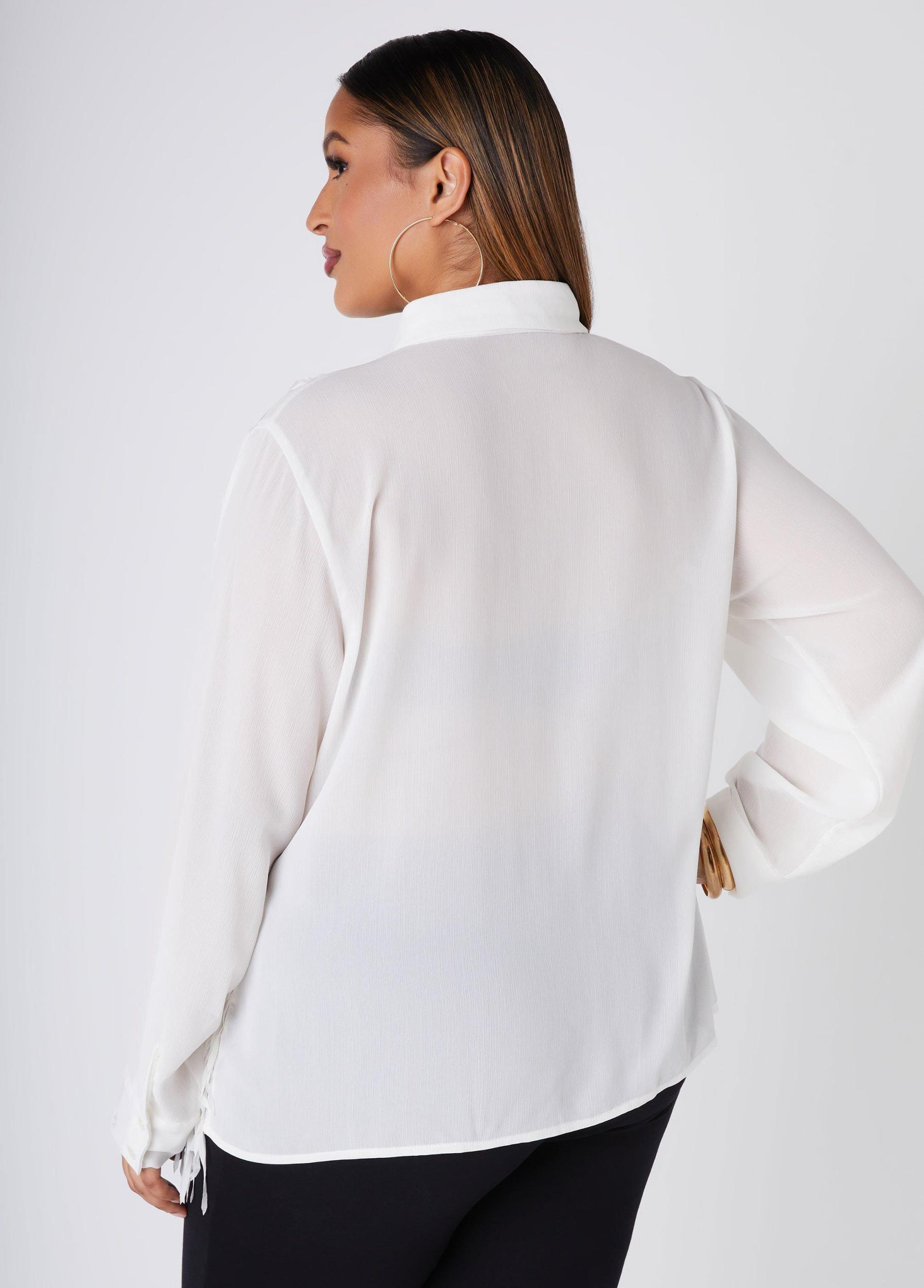 Fringed Georgette Shirt Product Image