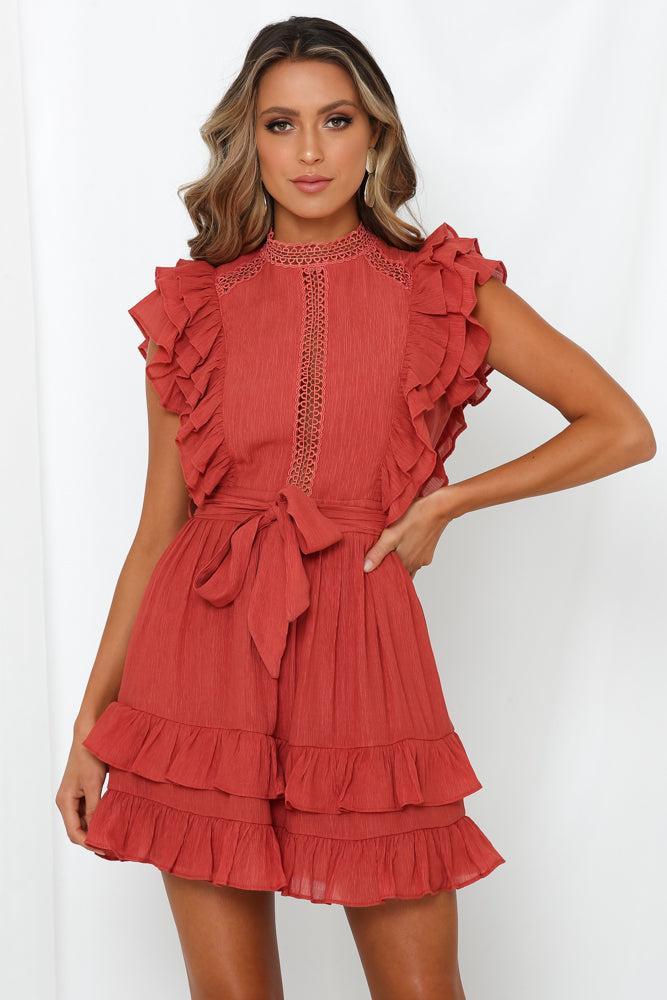 Carry Me On Dress Rust Product Image