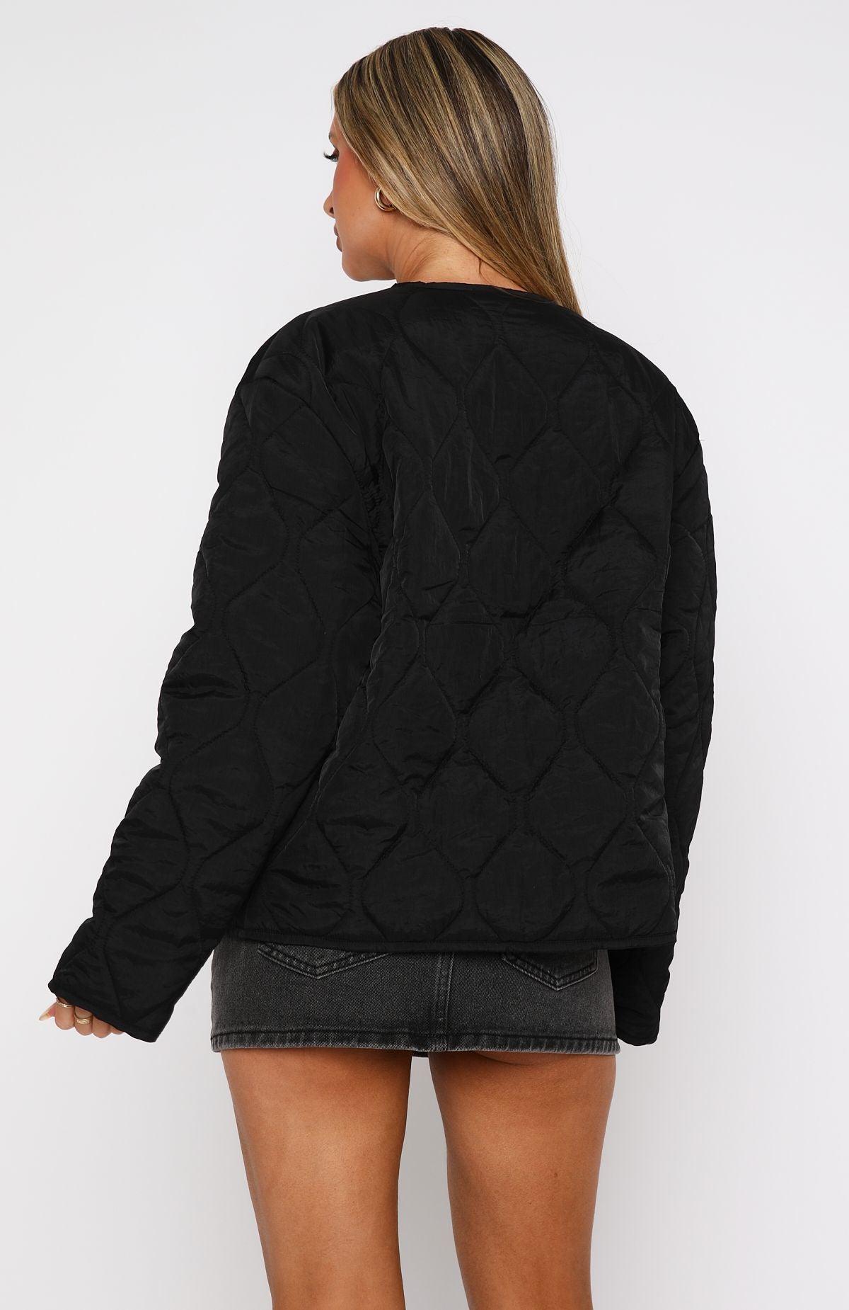 Lost At Night Quilted Jacket Black Product Image