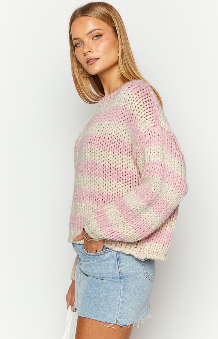Bea Pink Striped Sweater Product Image