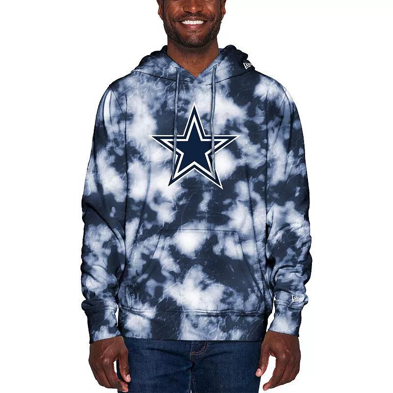 Mens New Era Dallas Cowboys Team Tie-Dye Pullover Hoodie Blue Product Image