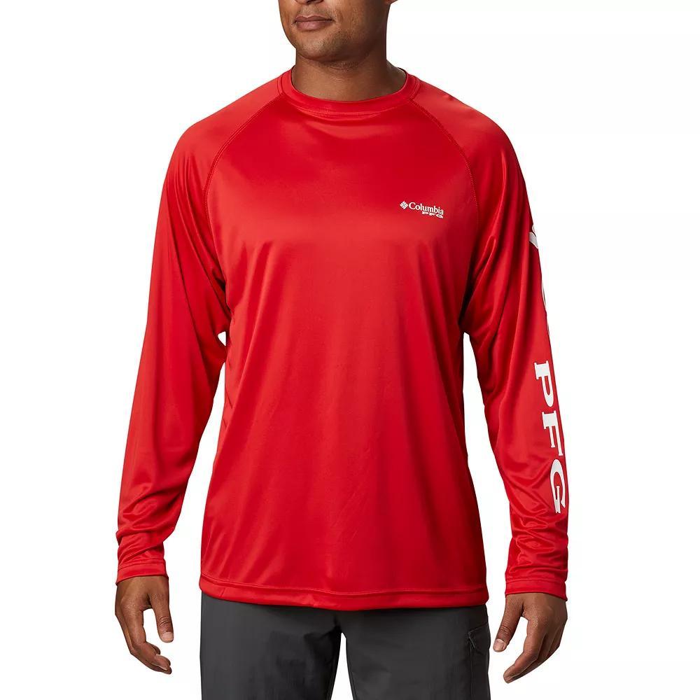 Men's Columbia PFG UPF 50 Terminal Tackle™ Long Sleeve Shirt, Size: XL, Red Spark Product Image