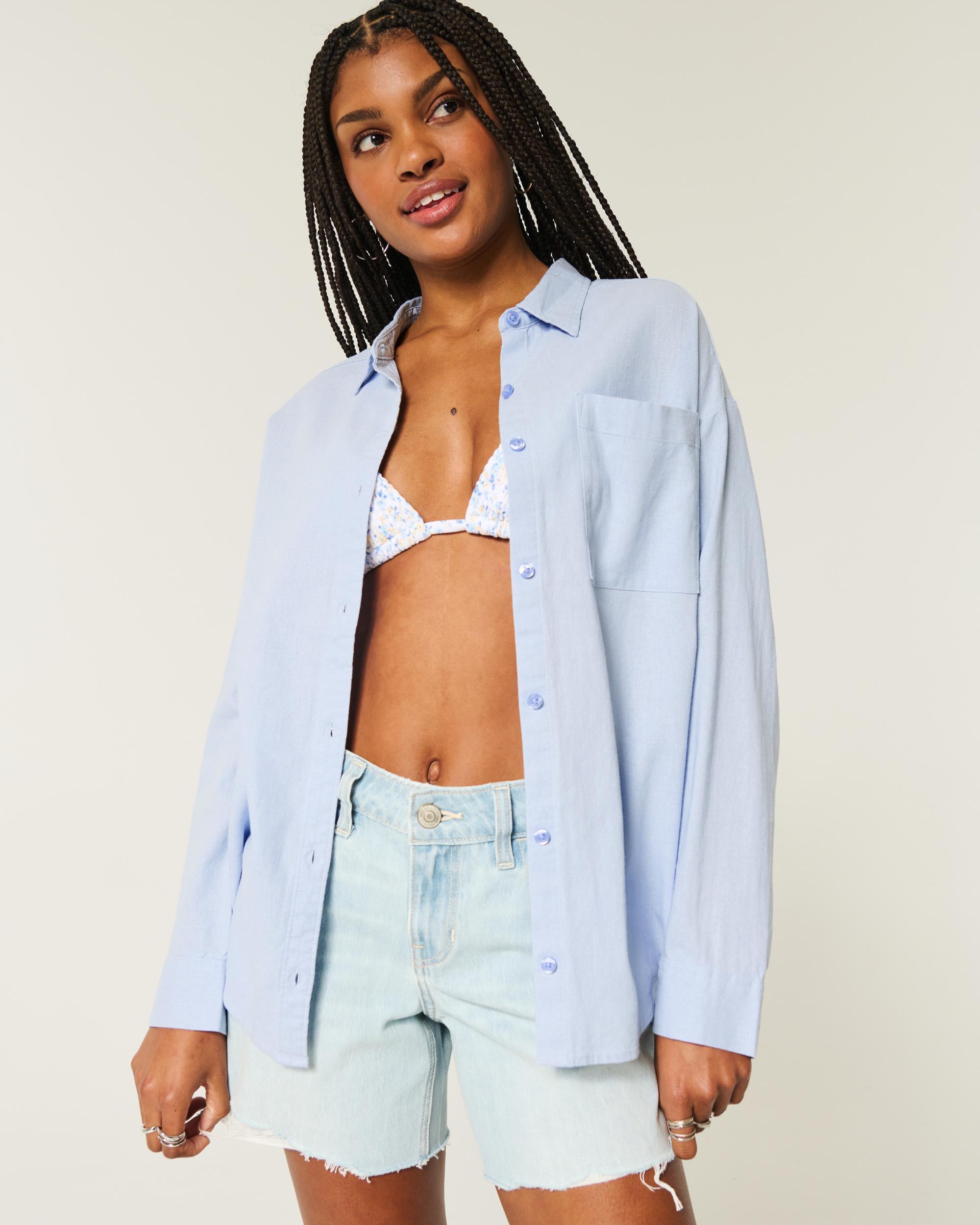 Oversized Linen-Blend Shirt Product Image