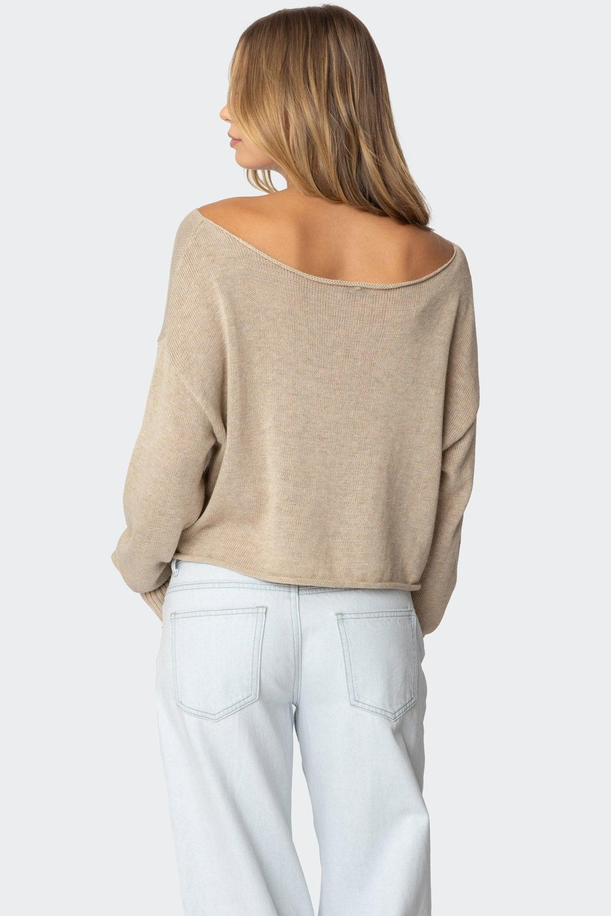 Aviv Wide Neck Oversized Sweater Product Image