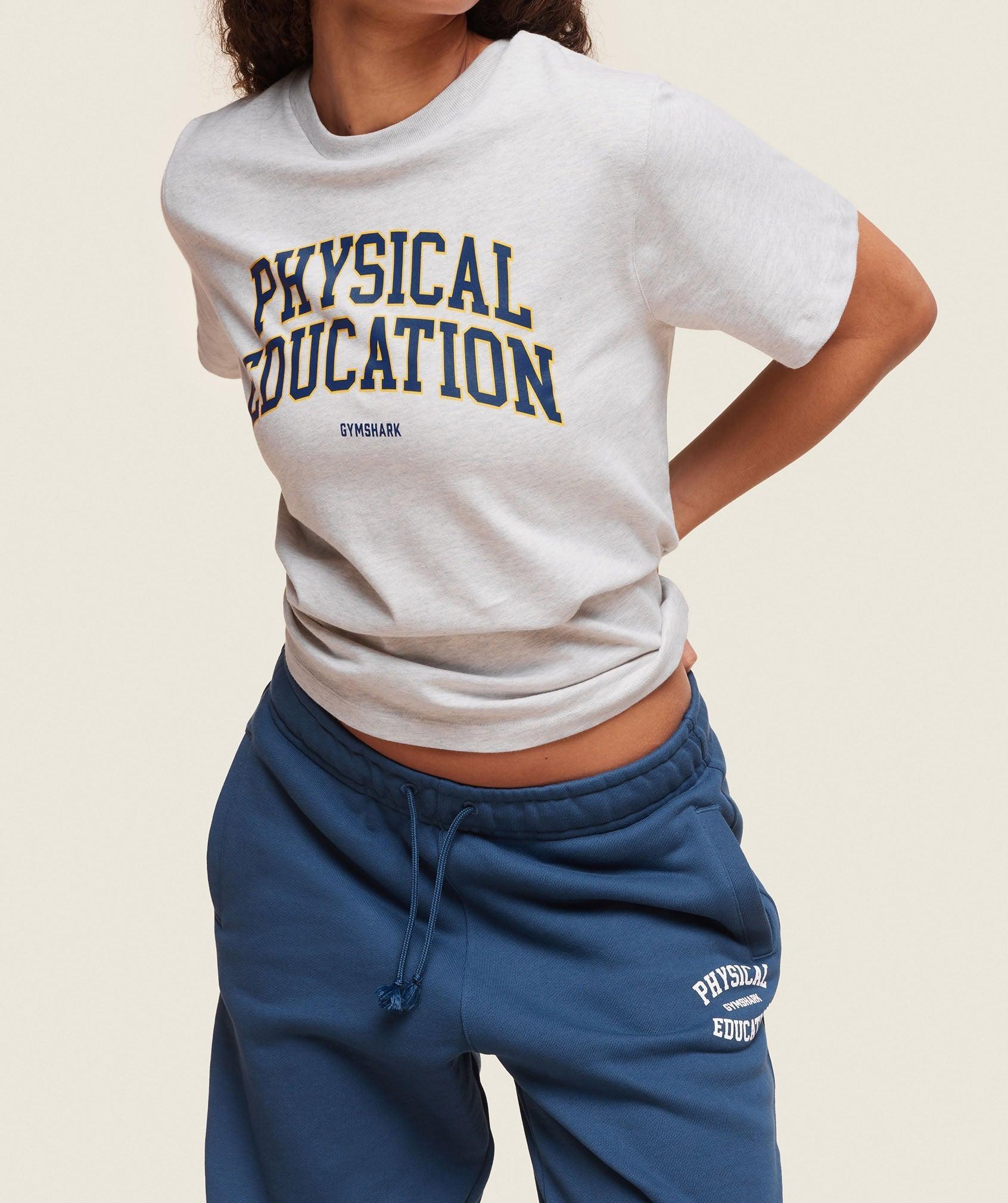 Gymshark Phys Ed T-Shirt - Light Grey Marl Female Product Image