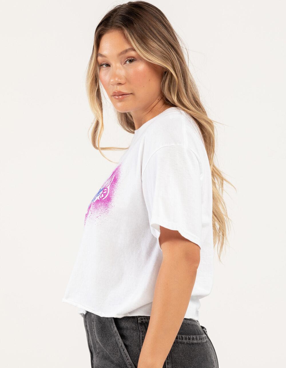 PLAYBOY Script Logo Womens Crop Tee - WHITE Product Image