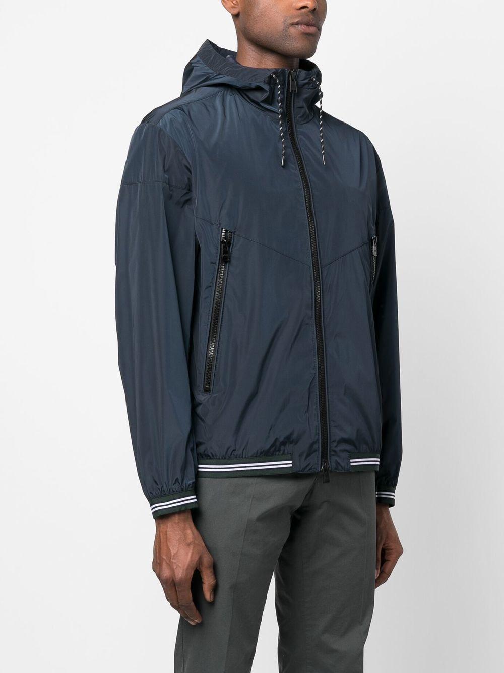 HUGO BOSS Logo-patch Hooded Jacket In Black Product Image