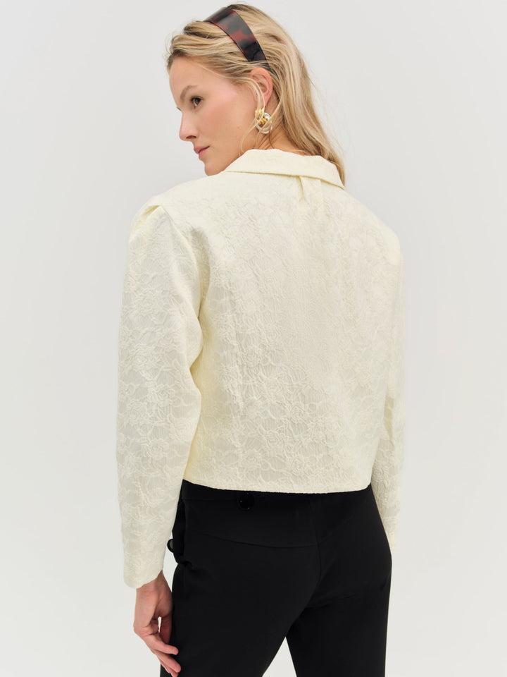 Rosie Jacquard Jacket — Ivory Product Image