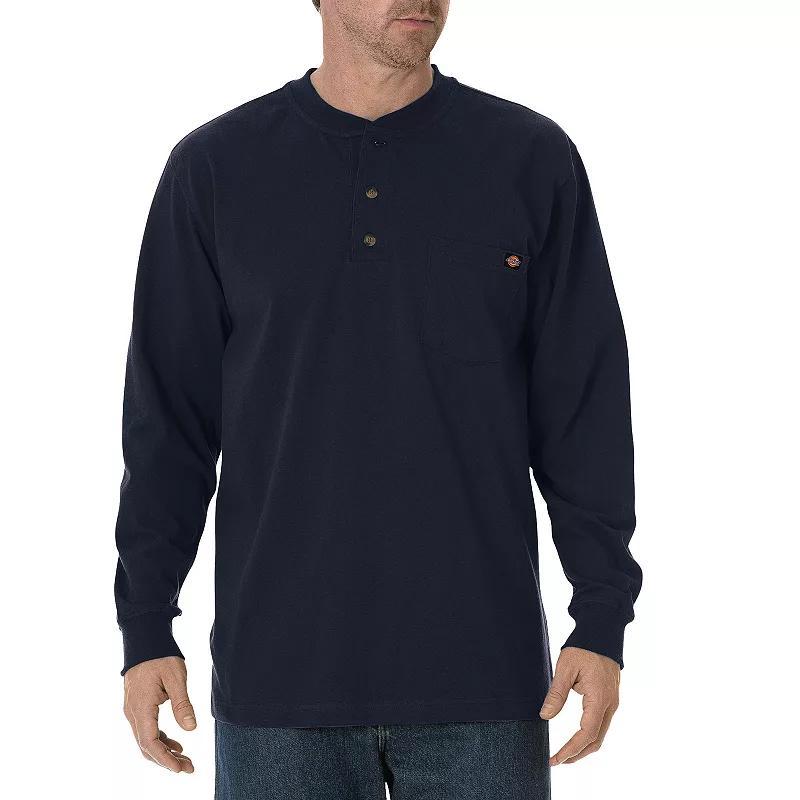 Men's Dickies Heavyweight Henley, Size: Large, Black Product Image