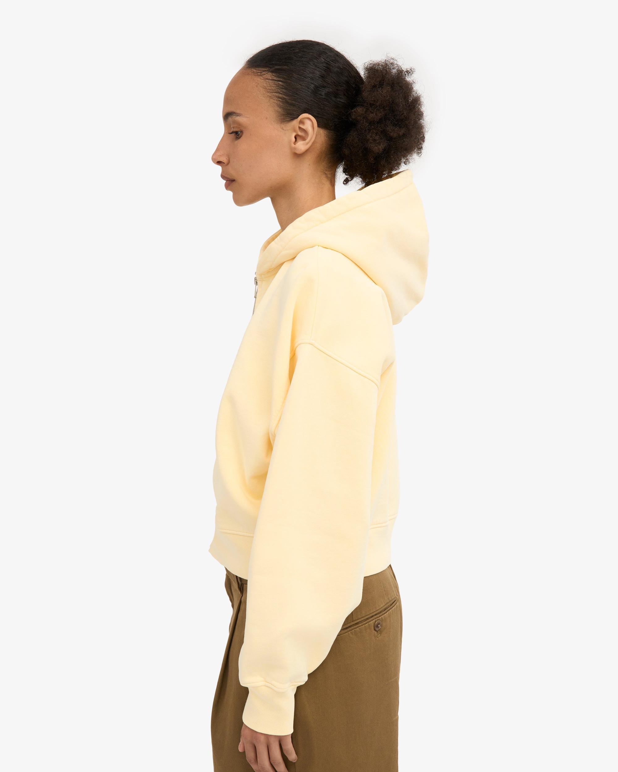 Organic Crop Zip Hood - Soft Yellow Product Image
